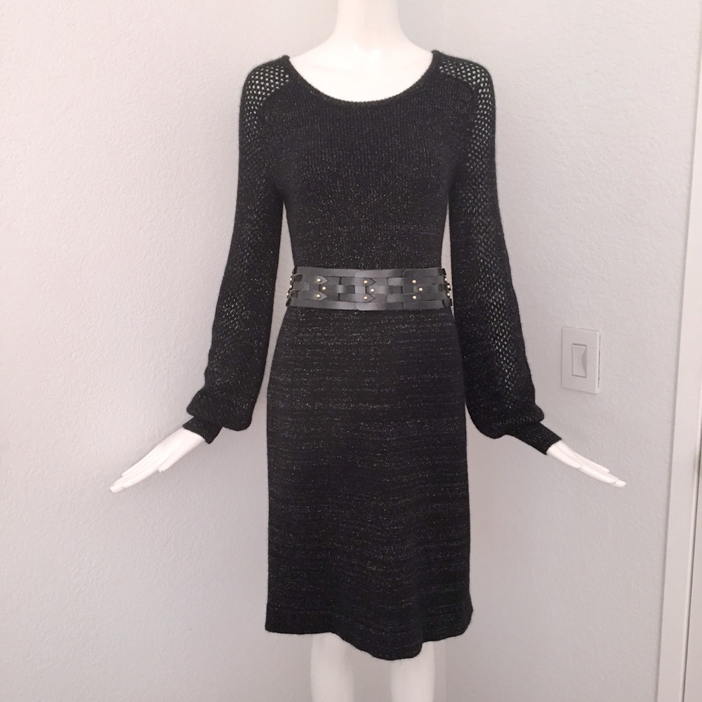 Marc By Marc Jacobs black bishop sleeve knit dress